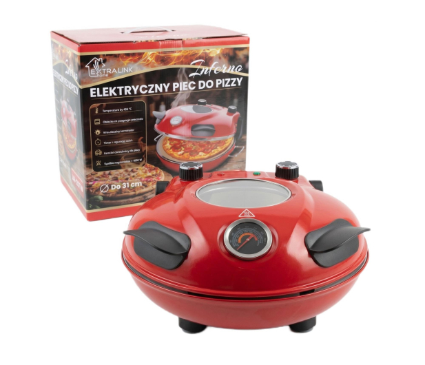 ExtraLink Piec do pizzy pizza oven z okienkiem termometrem 1200W Infer - 1585405 - zdjęcie 3